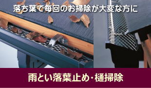 雨樋落ち葉止め・樋掃除へ