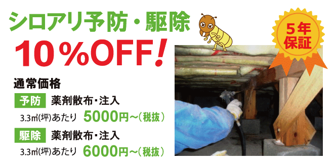 シロアリキャンペーン10％OFF